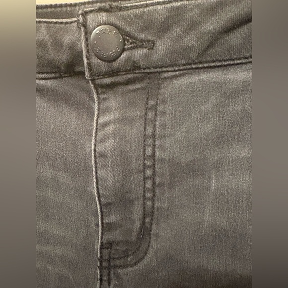 Free People | Just Float On Bell Bottom Flare Jeans Washed Black Gray Raw Hem 26 - Picture 4 of 9